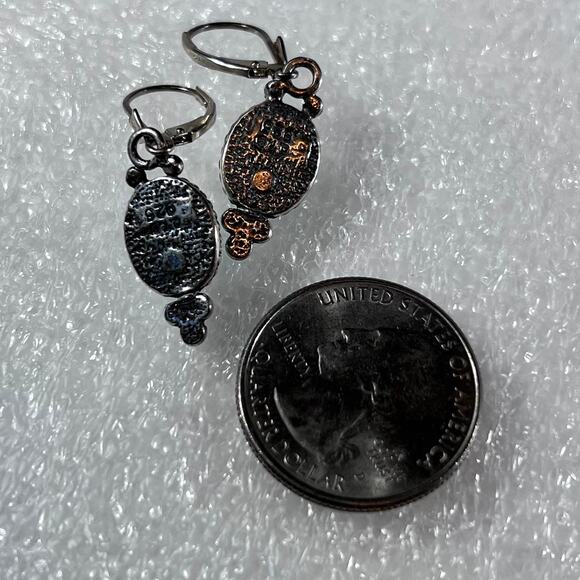 Sterling Silver Oval Turquoise Timeless New Deadstock Earrings - Picture 5 of 15